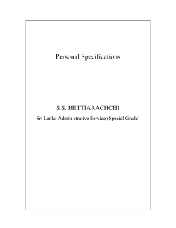 Personal Specifications - The Institution of Engineers Sri Lanka