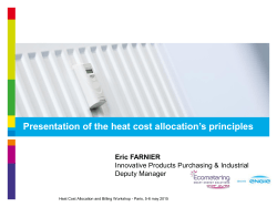 Presentation of the heat cost allocation`s principles - Eric