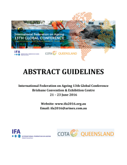 Abstract Guidelines - International Federation on Ageing 13th Global