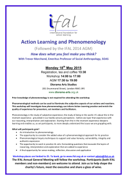 Action Learning and Phenomenology