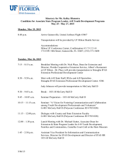 Itinerary for Candidate`s Name
