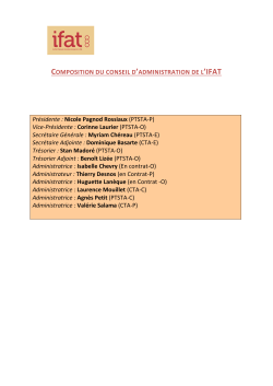COMPOSITION DU CONSEIL D`ADMINISTRATION DE L`IFAT