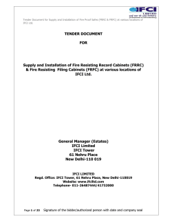 TENDER DOCUMENT FOR Supply and Installation of Fire