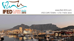IFED CAPE TOWN â 5 TO 7 NOV 2015 www.ifed