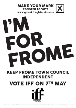 IfF flyer - Independents for Frome