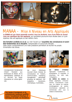 MANAA - Mise A Niveau en Arts AppliquÃ©s
