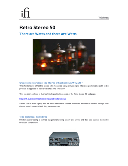 RETRO Stereo50 Tech Note