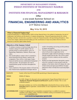 FINANCIAL ENGINEERING AND ANALYTICS
