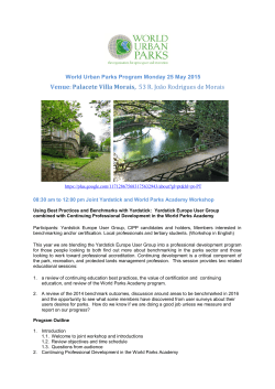 World Urban Parks program for 25 May