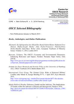OSCE Selected Bibliography