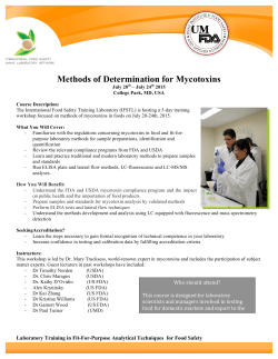IFSTL 2015 Methods of Determination for Mycotoxins