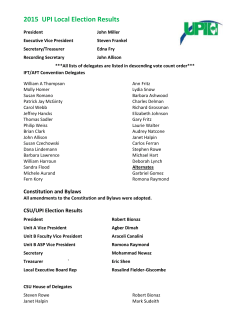 UPI Local and Chapter Election Results