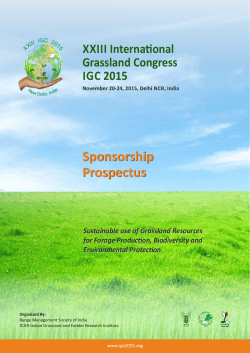Sponsorship & Exhibition Prospectus - IGC-2015