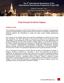 First Circular & Call for Papers - IGCP-589