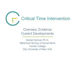 Critical Time Intervention - Daniel Herman