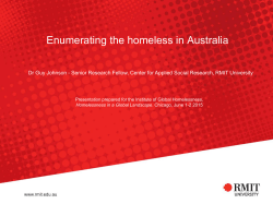 Enumerating the homeless in Australia