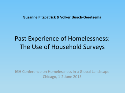 The Use of Household Surveys