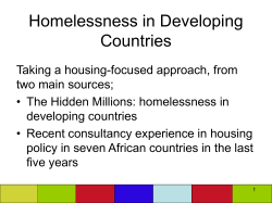 Homelessness in Developing Countries