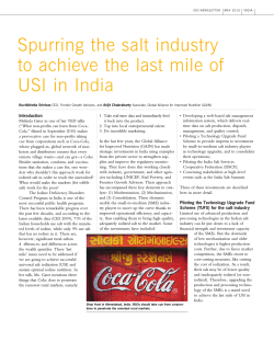 Spurring the salt industry to achieve the last mile of USI in India