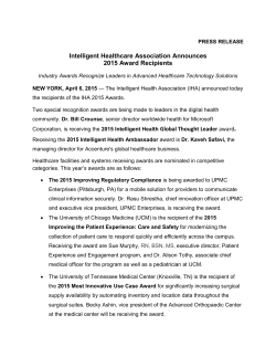 2015 IHA Award Recipients - The Intelligent Health Association