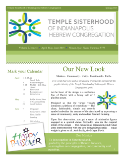 Sisterhood Spring Newsletter 2015