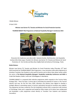 I Media Release 23 April, 2015 Minister Joan Burton TD, T&Atilde;&iexcl;naiste
