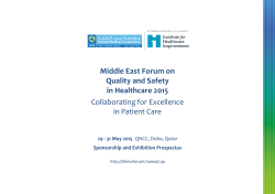 Middle East Forum on Quality and Safety in Healthcare 2015