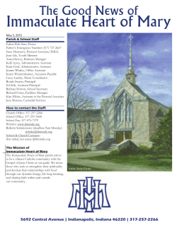 IHM 5-3-15.indd - Immaculate Heart of Mary