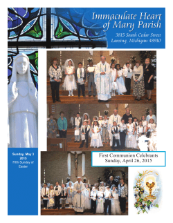 First Communion Celebrants Sunday, April 26, 2015