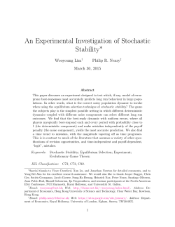 An Experimental Investigation of Stochastic Stability