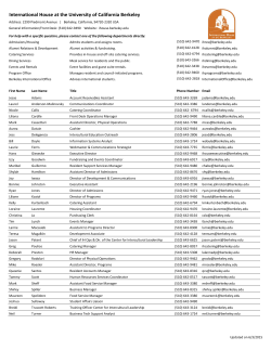 I-House Staff Directory - International House Berkeley