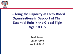 Building the Capacity of Faith-Based Organizations in