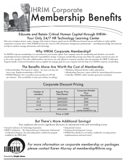 IHRIM Corporate Membership Benefits