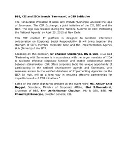 BSE, CII and IICA launch `Sammaan`, a CSR Initiative The
