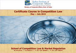 Certificate Course in Competition Law