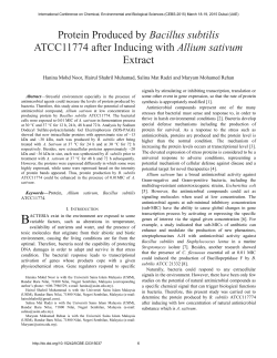 Protein Produced by Bacillus subtilis ATCC11774 after Inducing with