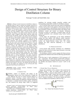 Design of Control Structure for Binary Distillation Column