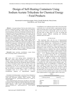 Design of Self-Heating Containers Using Sodium Acetate Trihydrate