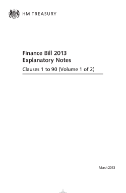 Explanatory notes to Finance Bill 2013