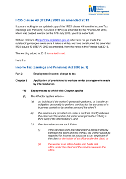 IR35 clause 49 (ITEPA) 2003 as amended 2013