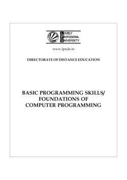 BASIC PROGRAMMING SKILLS/ FOUNDATIONS OF