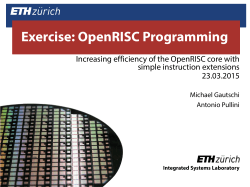 Exercise: OpenRISC Programming - Integrated Systems Laboratory