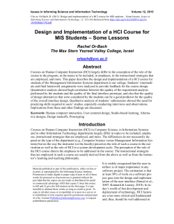 Design and Implementation of a HCI Course for MIS Students