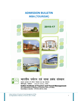 Admission Bulletin 2015-17 - Indian Institute Of Tourism & Travel