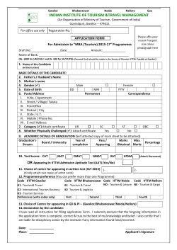 Admission Form 2015-17 - Indian Institute Of Tourism & Travel
