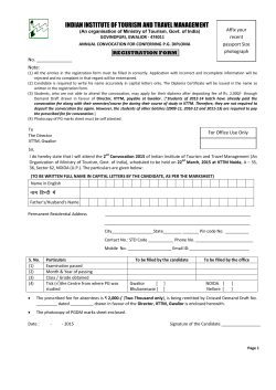 Convocation Form 2015 for absentees