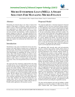 micro enterprise loan (mel) - International Journal of Advanced