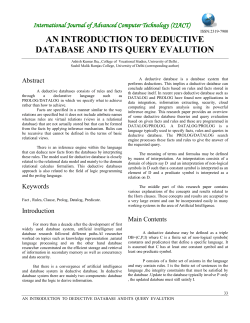 an introduction to deductive database and its query evalution