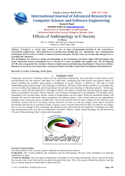 Effects of Anthropology in E-Society