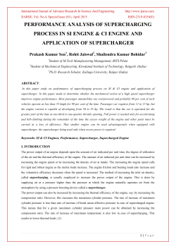performance analysis of supercharging process in si engine & ci